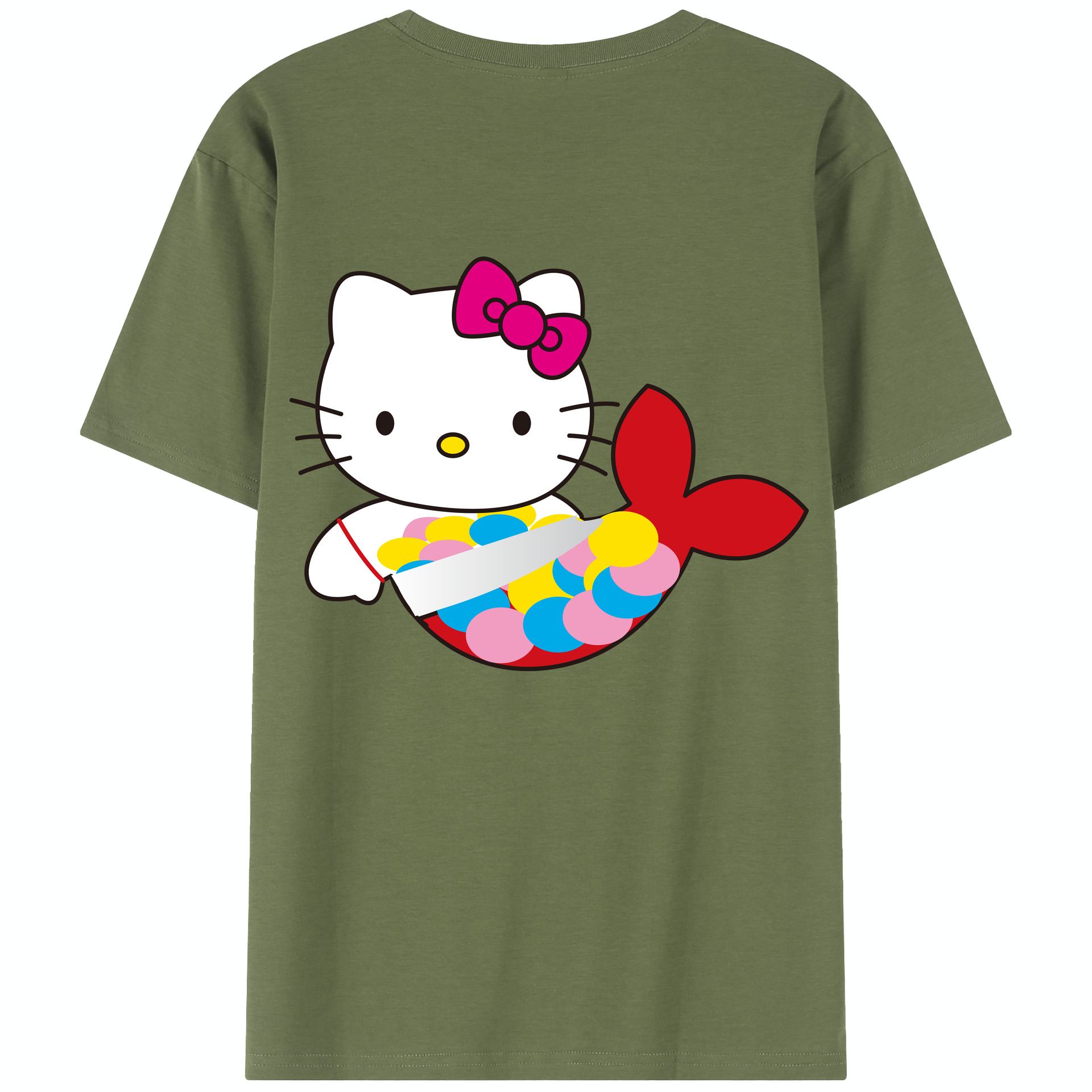 （画像用） Hello Kitty ハローキティ 綿100％半袖Tシャツ（背面プリント）
